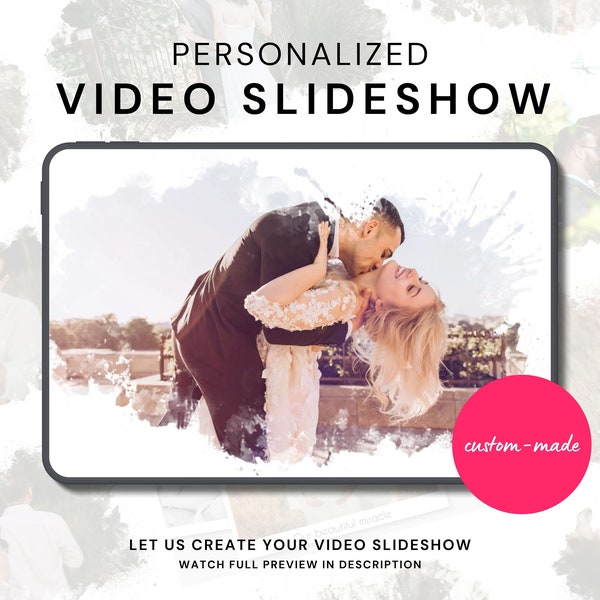 Personalized Video Photo Slideshow with music, Video slideshow for Wedding