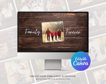 Family Memories Photo Slideshow Canva Template for Family, Wedding, Birthday Photos
