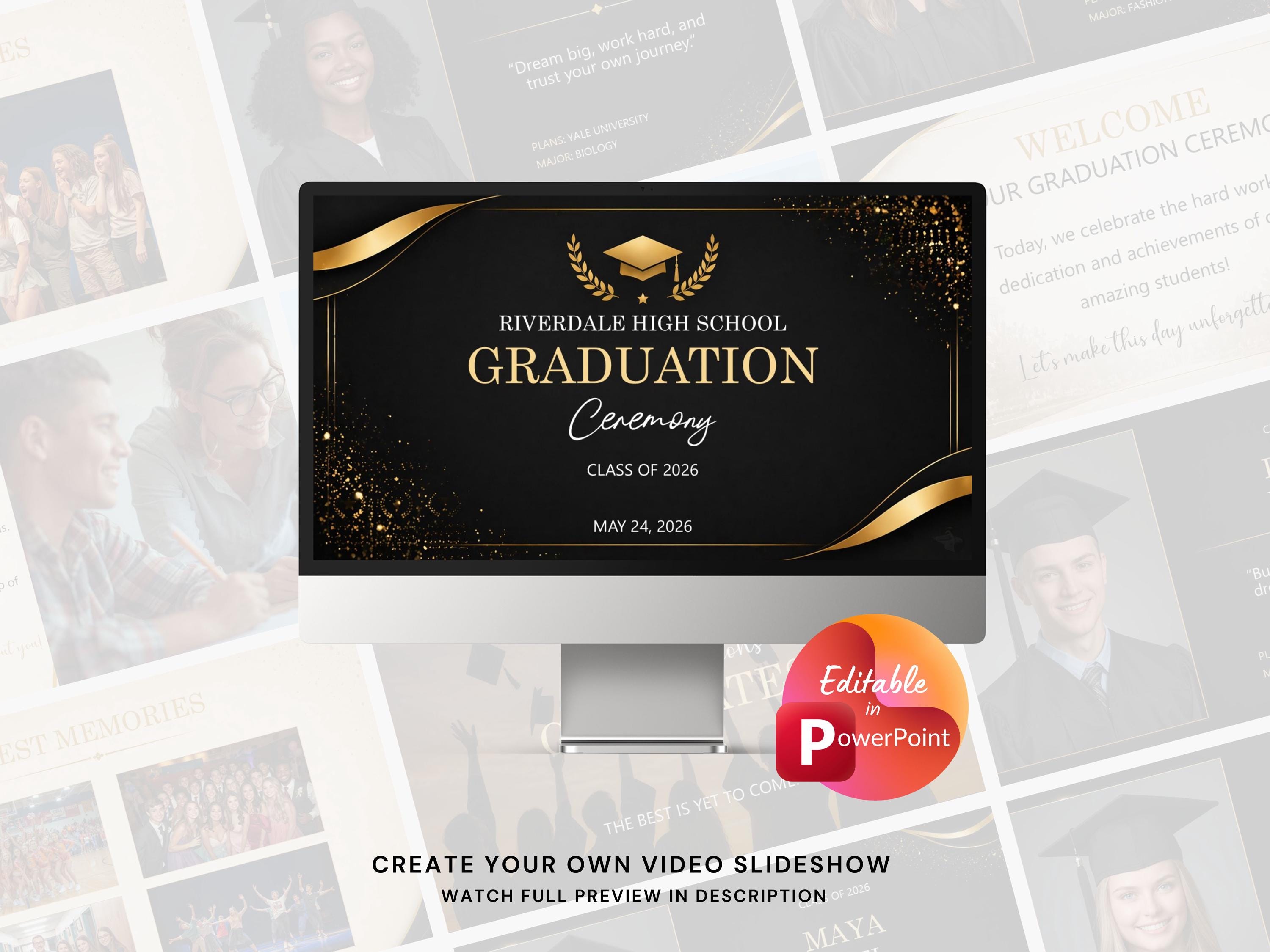 Graduation Ceremony Photo Slideshow Powerpoint Template, Graduation ...