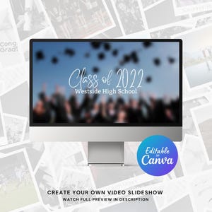 Graduation Slideshow Video Canva Template, Graduation Ceremony Slideshow Template for Canva