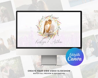 Wedding Photo Slideshow Canva Template for Wedding, Anniversary, Poposal Video Slideshow
