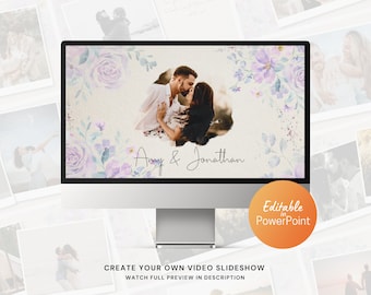 Floral Wedding Slideshow Video PowerPoint Template for Family, Wedding, Birthday Photos