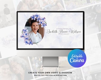 Funeral Canva Slideshow Template for Funeral, Memorial Video Slideshow