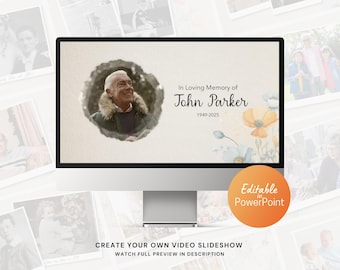 Funeral Photo Slideshow PowerPoint Template for Memorial Service In Loving Memory