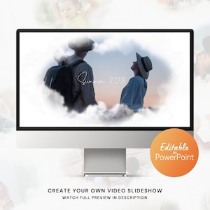 Photo Slideshow Cloud Dream PowerPoint Template for Video with Photos