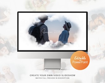 Photo Slideshow Cloud Dream PowerPoint Template for Video with Photos