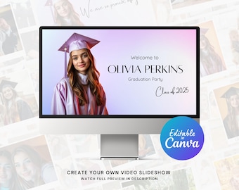 Graduation Slideshow Video Template for Canva | Editable Graduation Ceremony Slideshow