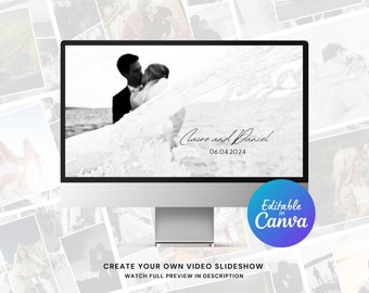 Our Love Story Wedding Canva Slideshow Template Video Photo Slideshow Canva Template