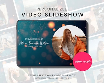 Personalized Funeral Video Slideshow with music and photos