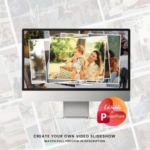 Memory Lane Photo Slideshow Video Sjablonen PowerPoint presentatie voor Familie-, bruilofts- en verjaardagsfoto's