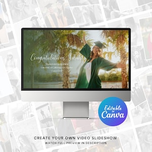 Graduation Slideshow Video Canva Template, Graduate 2024 Graduation Ceremony Slideshow Template for Canva