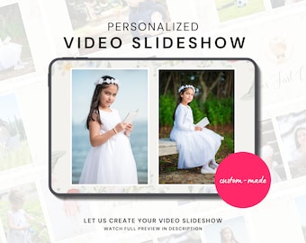 Personalized Video Photo Slideshow for First Communion, First Communion Video Slideshow with music