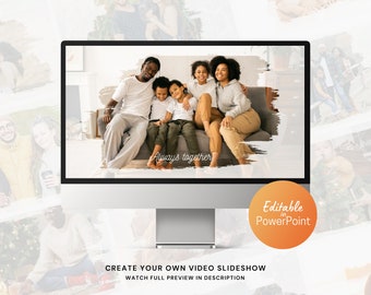 Photo Slideshow PowerPoint Template Brush Reveal for Wedding Family Birthday Photos