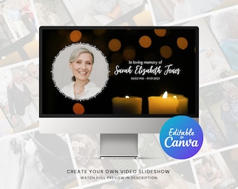 Funeral Canva Video Slideshow Template In Loving Memory for Funeral, Memorial, Celebration of Life Slideshow
