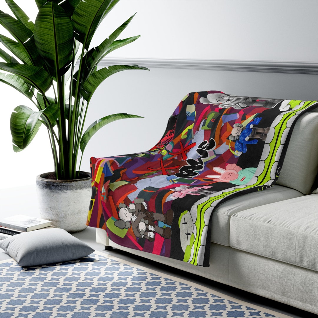 Kaws Blanket Modern Home Decor Trend Aesthetic Artist Etsy