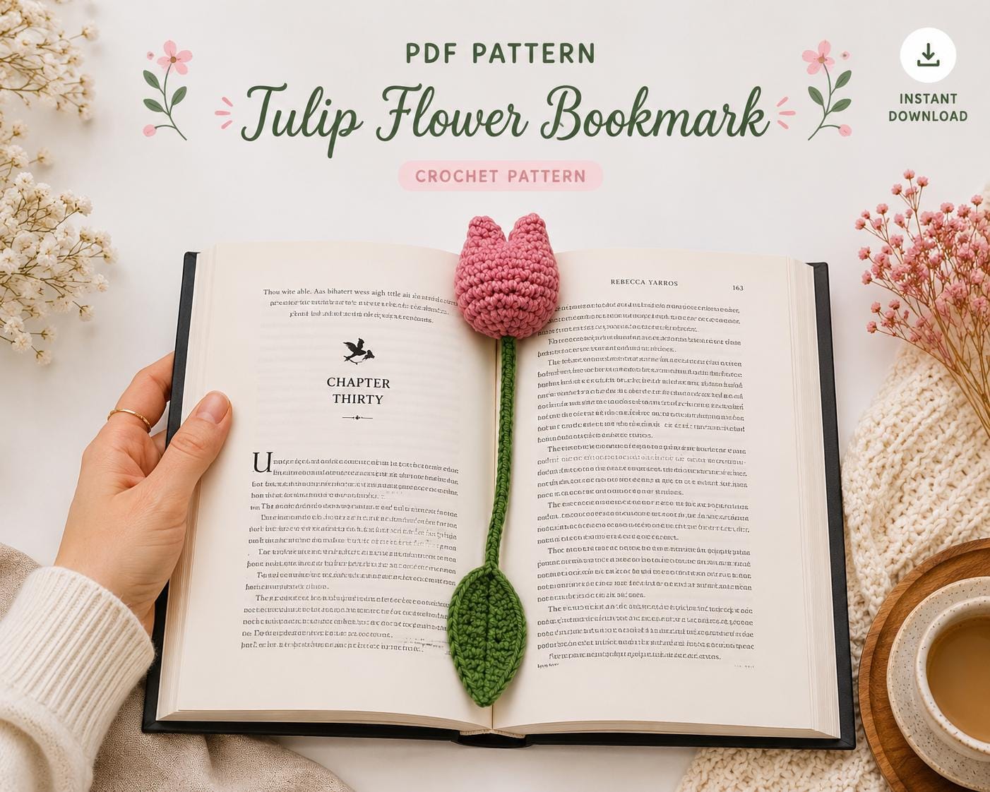 30 Flower Bookmark Crochet Patterns to Add a Handmade Touch to Reading Time 25 Tulip Flower Bookmark Crochet Pattern