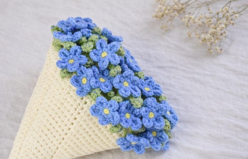 Crochet Flower Bouquet Blanket Pattern PDF – 6 in 1 Floral Blanket, Sunflower & Rose image 10