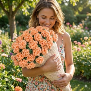 Crochet Flower Bouquet Blanket Pattern PDF – 6 in 1 Floral Blanket, Sunflower & Rose image 7