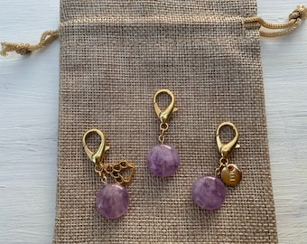 Amethyst Pet Charm GOLD | Amethyst Pet Pendant | Amethyst Pet Collar | Pet Collar Charm | Crystal Dog Collar | Crystals for Dogs | Dog Charm