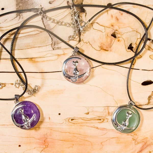 Crystal Cat Necklace | Kitty Cat Jewelry | Catlover Gift | Secret Santa Gift For Women | Secret Santa Gift For Girls | Amethyst Cat Necklace
