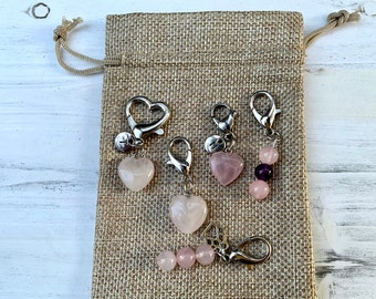 Rose Quartz Pet Crystal Charm | Crystal Pet Collar | Crystal Heart Charm | Crystal for Dogs | Cat Collar Charm | Catlover gift | Dogmom Gift