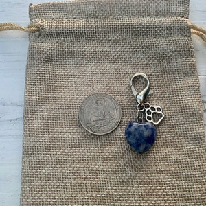 Sodalite Pet Charm Sagittarius Birthstone Crystal Pet Collar Crystals for Cats Crystals For Dogs Crystal Moon Charm Cat Crystal image 5