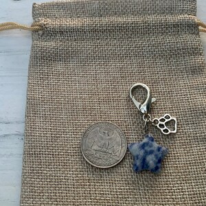 Sodalite Pet Charm Sagittarius Birthstone Crystal Pet Collar Crystals for Cats Crystals For Dogs Crystal Moon Charm Cat Crystal image 7