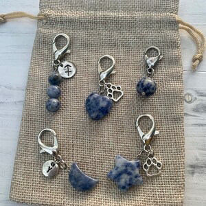 Sodalite Pet Charm Sagittarius Birthstone Crystal Pet Collar Crystals for Cats Crystals For Dogs Crystal Moon Charm Cat Crystal image 2