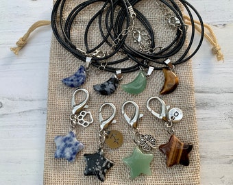 Pet Charm Matching Owners | Pet Owner Crystal Set |  December Birthstone | Crystal Star Charm | Pet Crystal Collar | Sodalite Pet Charm