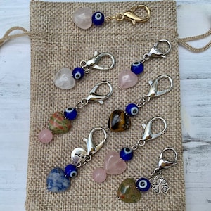 Evil Eye Pet Crystal Charm | Custom Pet Collar Charm | Pet Protection Charm | Onyx Pet Charm | Black Tourmaline Pet Charm | Cat Crystals