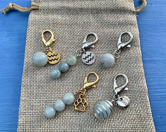 Aquamarine Pet Charm | Crystal Pet Collar | Aquarius Gifts | Aquarius Birthstone | Crystals For Dogs | Crystals For Cats | Crystal Pet Charm