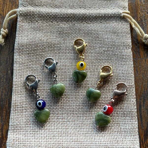 Jade Pet Charm | Jade Pendant | Crystal Pet Collar Charm | Evil Eye Pet Charm | Cat Collar Tag | Crystals For Cat Collar | Crystal Pet Tag