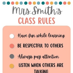 EDITABLE Classroom Rules Poster