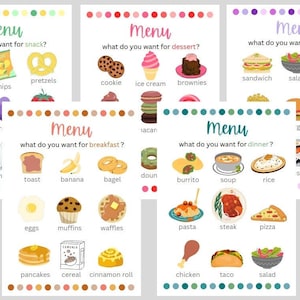 PRINTABLE Play Menus Breakfast Lunch Dinner Dessert - Etsy