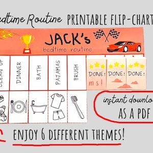 PRINTABLE Toddler Bedtime Routine, Bedtime Routine Flip Chart