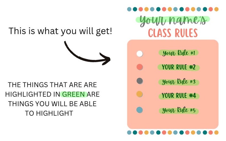EDITABLE Classroom Rules Poster - Etsy