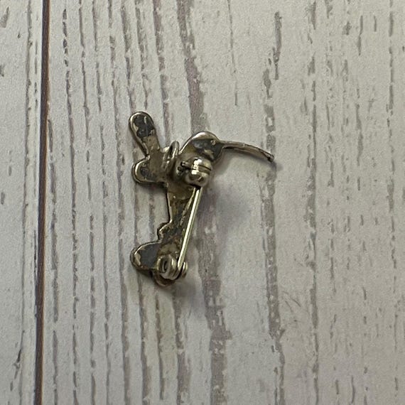 Zuni Hummingbird Multi-Gemstone Inlay Silver Broo… - image 2