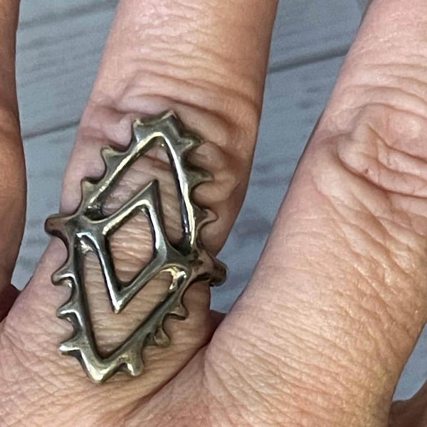 Vintage Navajo style Sand Cast Ring, size 9