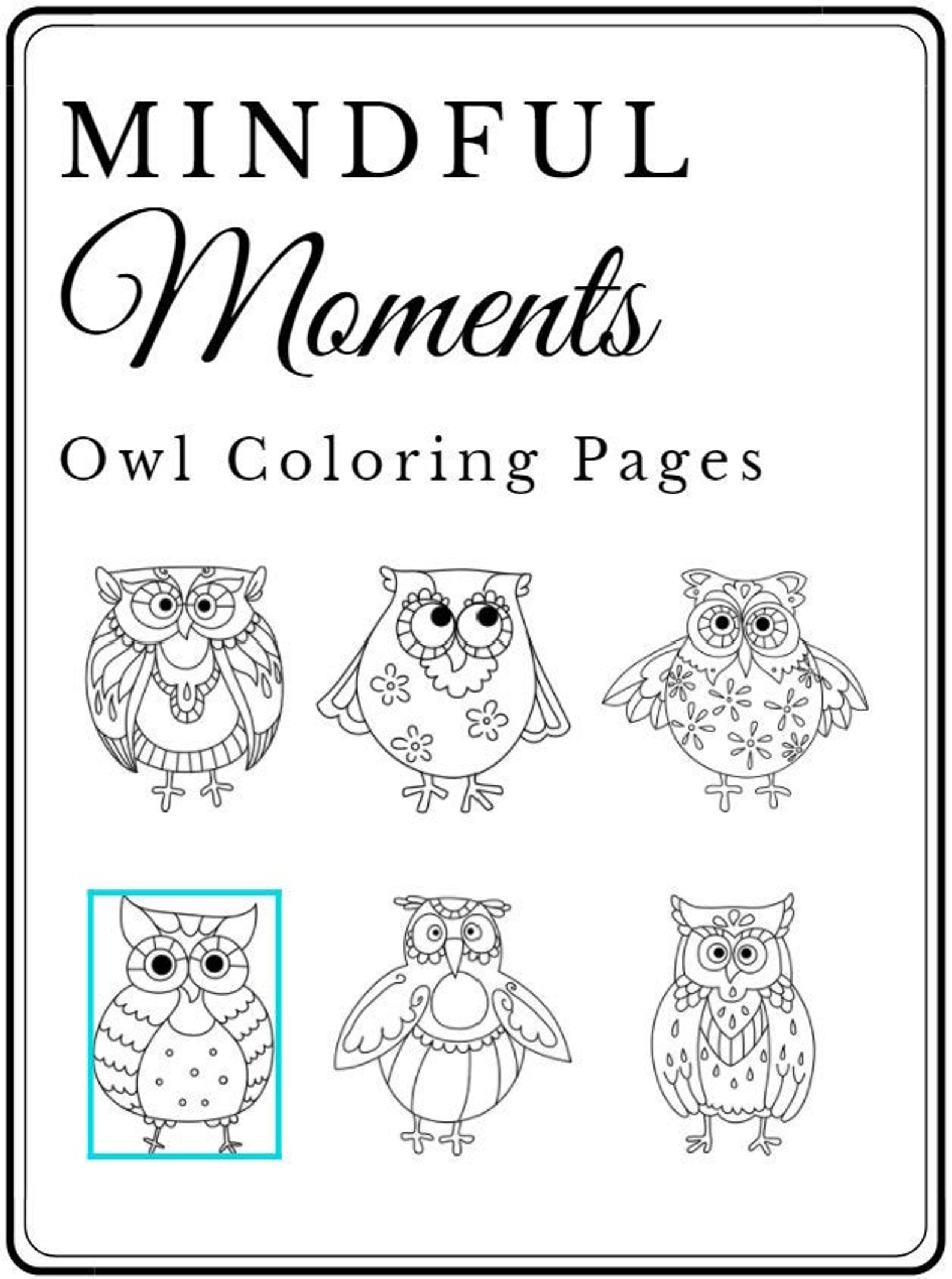 Mindful Moments Owl Coloring Book | Etsy