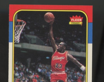 1986 Fleer Basketball MICHAEL JORDAN #57 & STICKER #8  (very sharp!!)