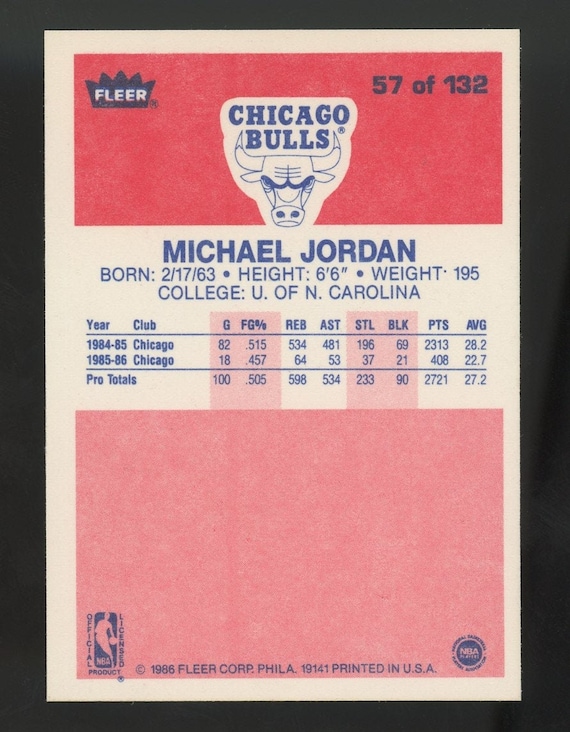 michael jordan 1986 fleer