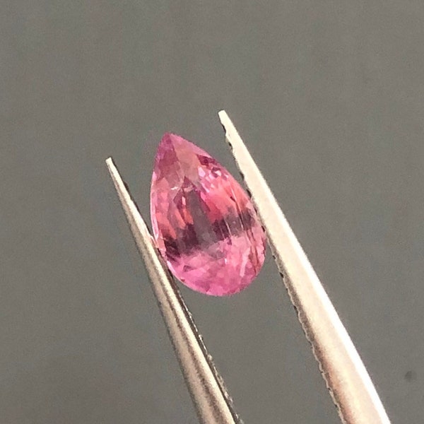 0.99ct Padparadscha Sapphire Pink-Orange Unheated Pear 4.4x 7.8x 3.4mm