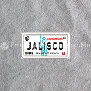 Jalisco Car Mexican License Driving Plate Mexico Placa Embroidery Digital Design