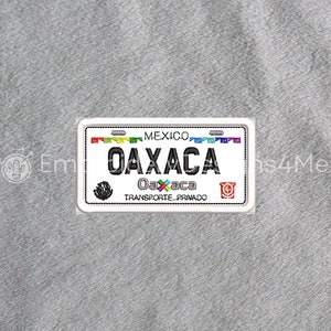 Oaxaca Auto Mexicaanse Kenteken Rijplaat Mexico Placa Borduurwerk Digitaal Ontwerp