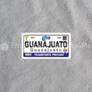 Guanajuato Auto Mexicaanse Kenteken Rijplaat Mexico Placa Borduurwerk Digitaal Ontwerp