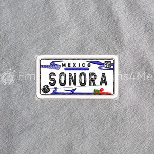 Sonora Car Mexican License Driving Plate Mexico Placa Embroidery Digital Design