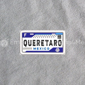 Queretaro Auto Mexicaanse Kenteken Rijplaat Mexico Placa Borduurwerk Digitaal Ontwerp