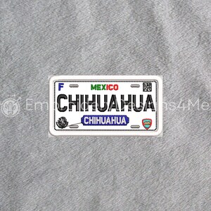 Chihuahua Car Mexican License Driving Plate Mexico Placa Embroidery Digital Design