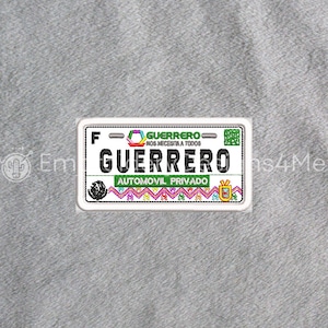 Guerrero Auto Mexicaanse Kenteken Rijplaat Mexico Placa Borduurwerk Digitaal Ontwerp