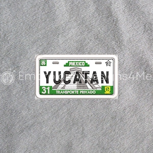 Yucatan Auto Mexicaanse Kenteken Rijplaat Mexico Placa Borduurwerk Digitaal Ontwerp